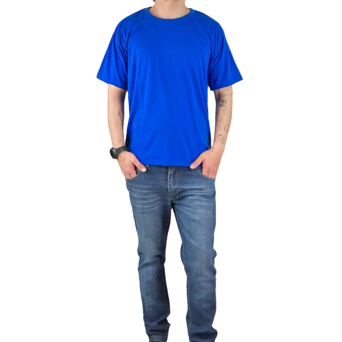 LIKE SHOP - Polera Manga Corta Algodón Hombre Lisa Basic