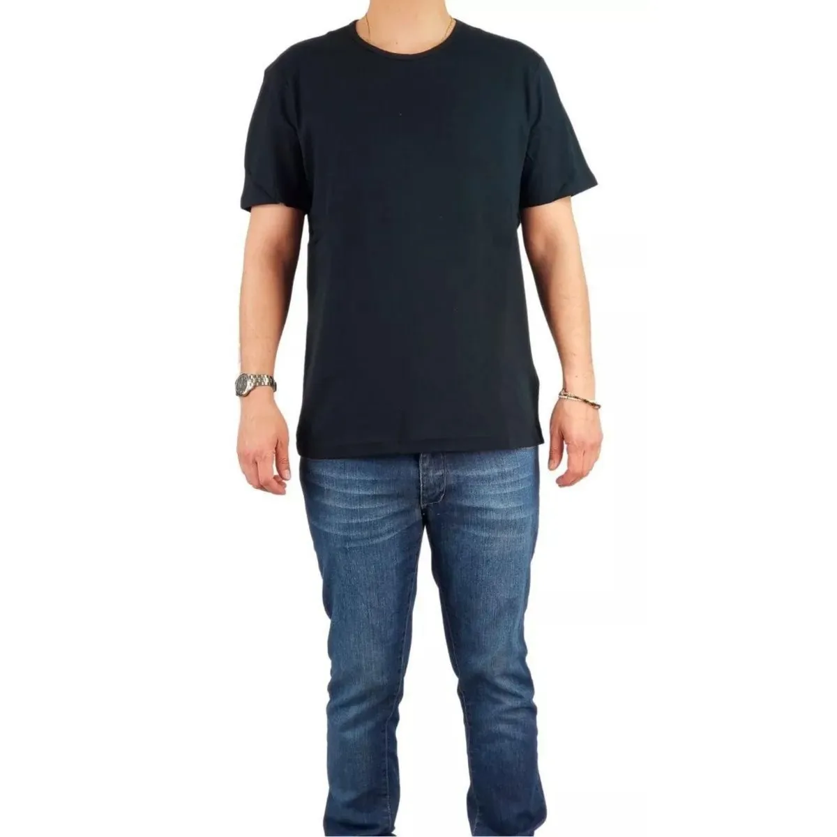 LIKE SHOP - Polera Manga Corta Algodón Hombre Lisa Basic