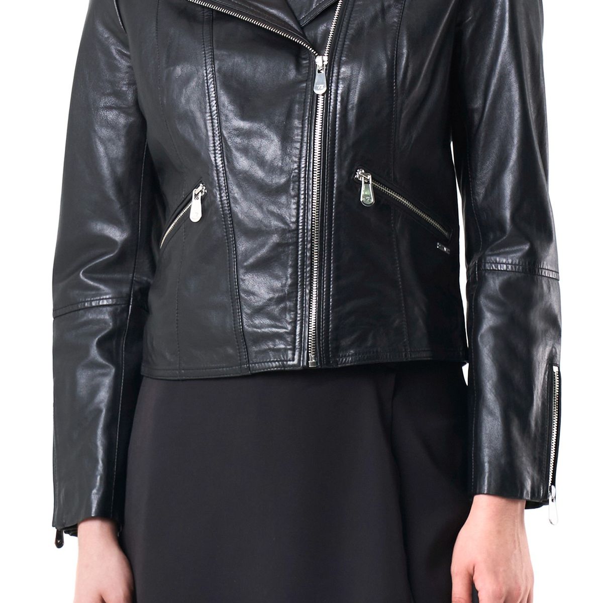 VELEZ - Vélez Chaqueta Biker Cuero  Mujer Cremalleras Negro