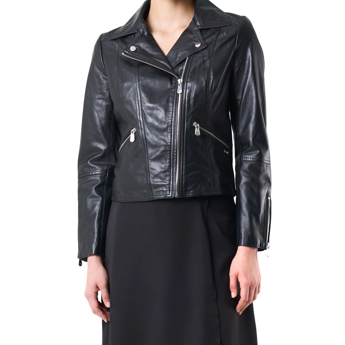 VELEZ - Vélez Chaqueta Biker Cuero  Mujer Cremalleras Negro