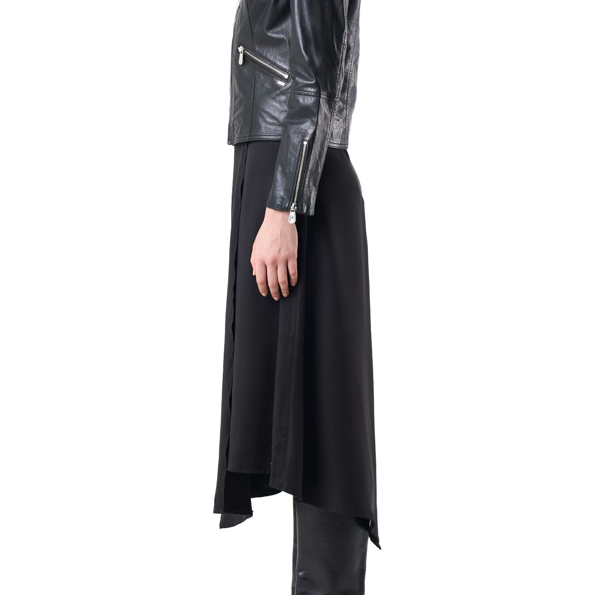 VELEZ - Vélez Chaqueta Biker Cuero  Mujer Cremalleras Negro