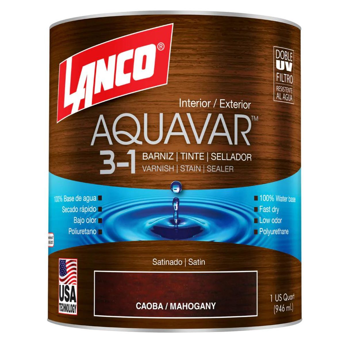 LANCO - BARNIZ AQUAVAR LANCO CAOBA 14 GL