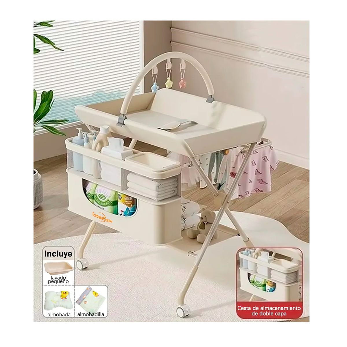 OFERTABKN - Cambiador Portátil Bebé Plegable Multifuncional Mudador