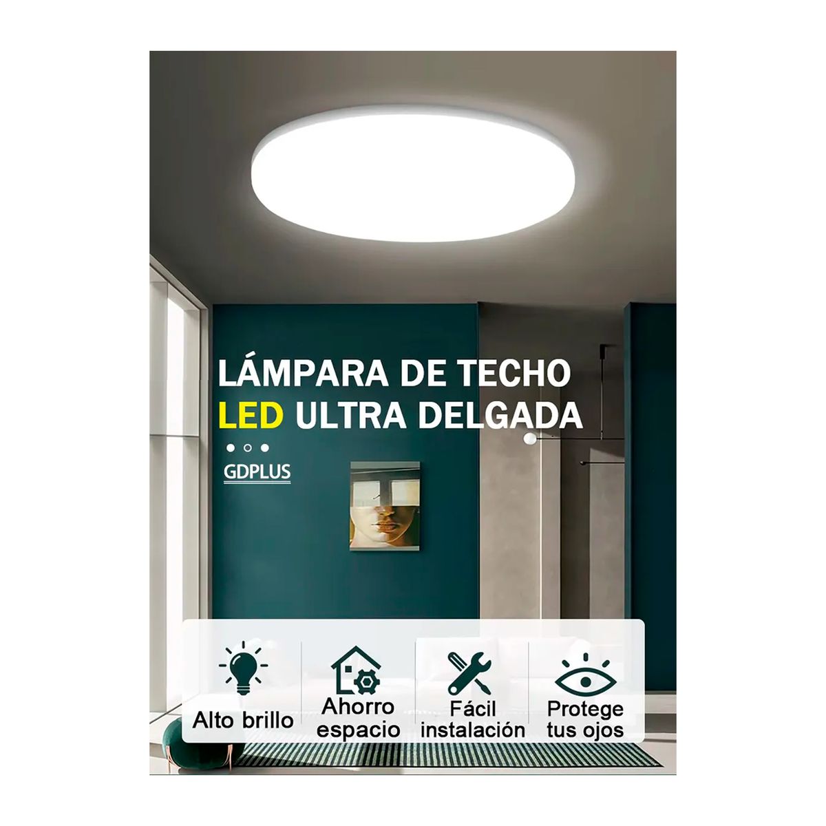 Plafón Led Redondo Delgado Moderno Foco 42w Friocalido, marca OFERTABKN - Foto 2