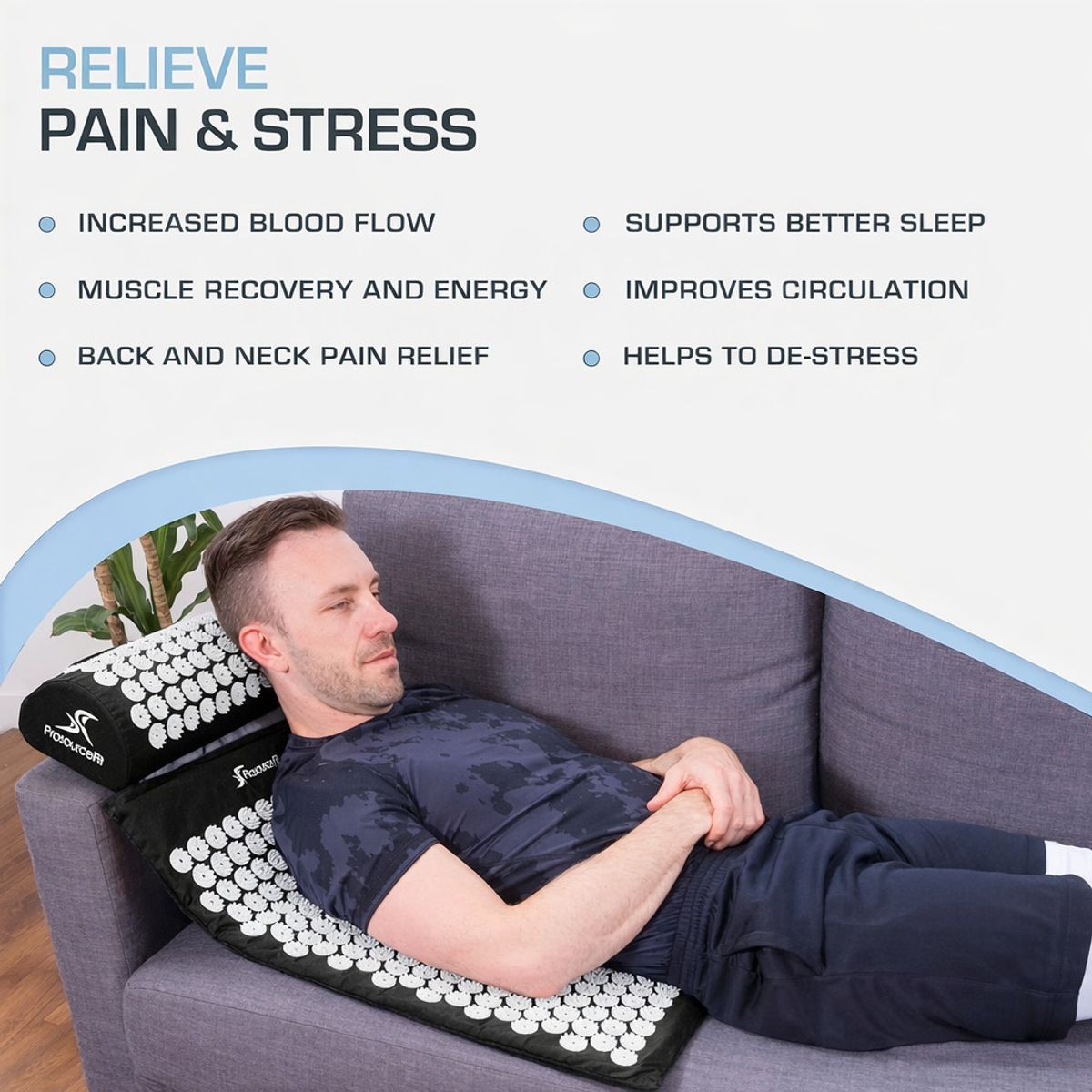 MOVI - Alformbra de acupresión Yoga + Cojín para relajación