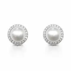 JOYAS LANDEROS - Aros Perla Circones 8mm Cultivada Plata 925