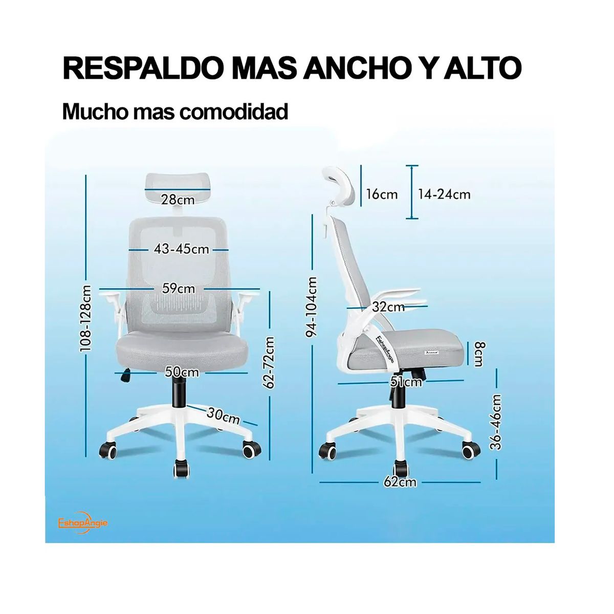 OFERTABKN - Silla De Oficina Ergonomica Tela Malla Con Reposacabeza