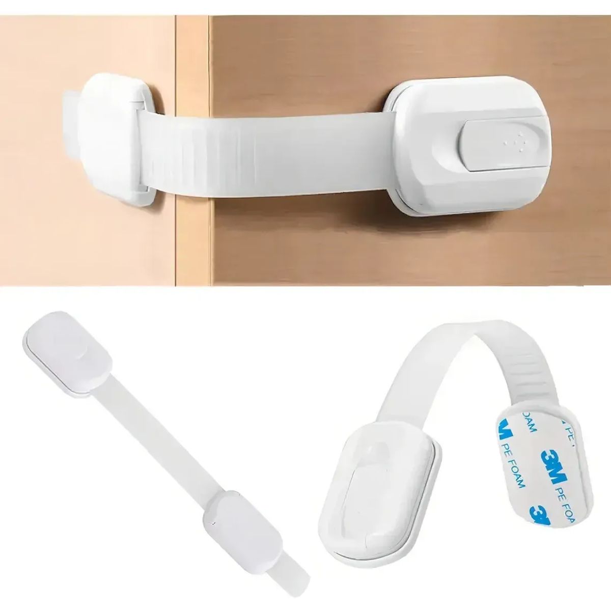 GENERICO - Pack 10 Seguros Para Puertas Cajones Refrigerador Ajustables Autoadhesivos