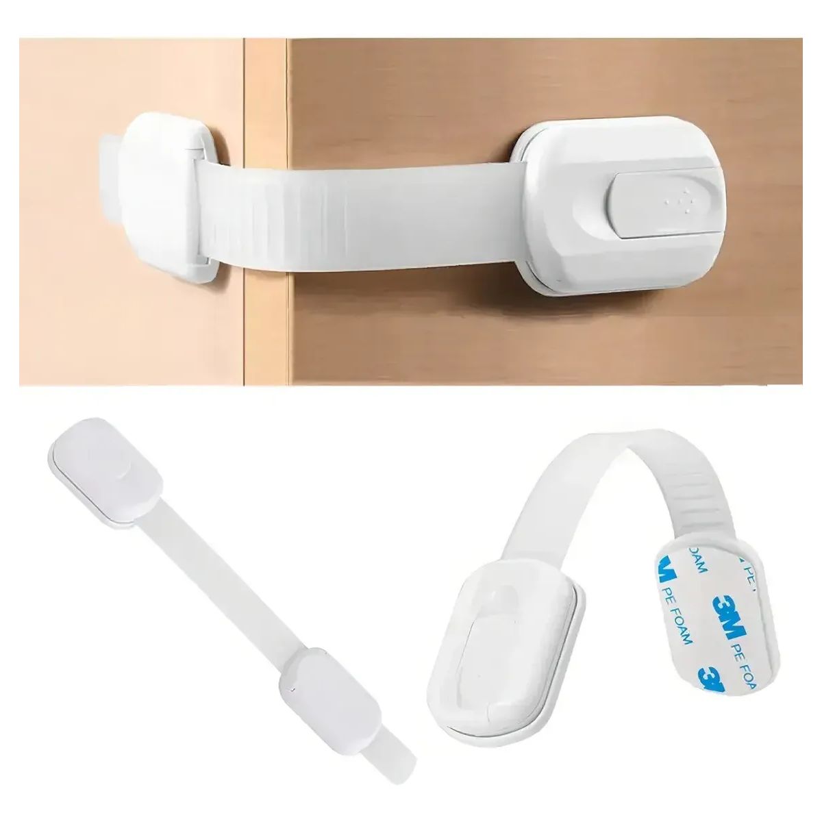 GENERICO - Pack 10 Seguros Para Puertas Cajones Refrigerador Ajustables Autoadhesivos