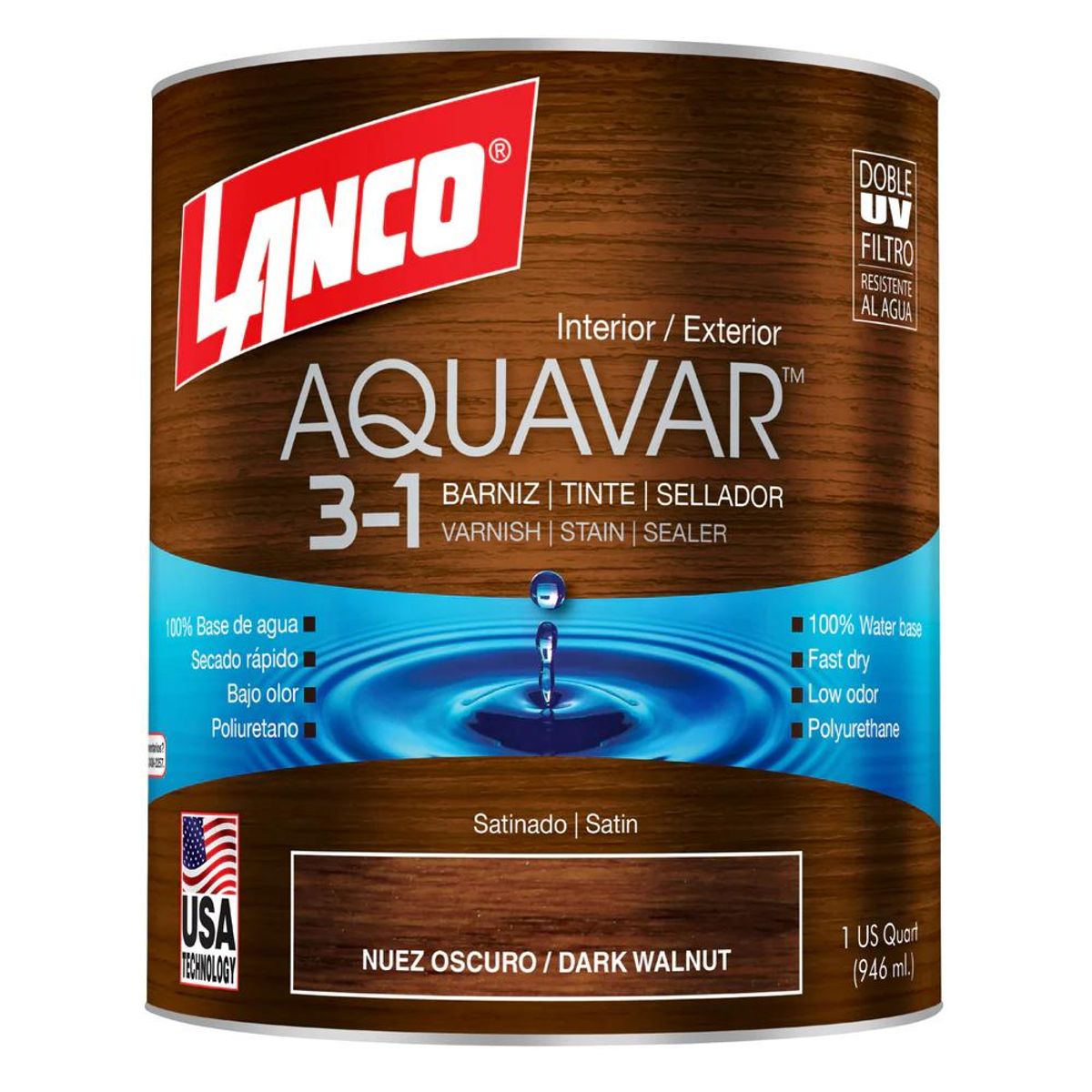 LANCO - BARNIZ AQUAVAR LANCO NUEZ OSCURO 14 GL