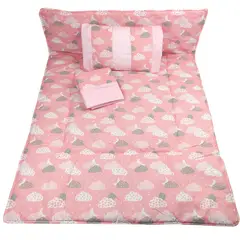 GENERICO - Set Para Cuna Colecho Rosado Nubes