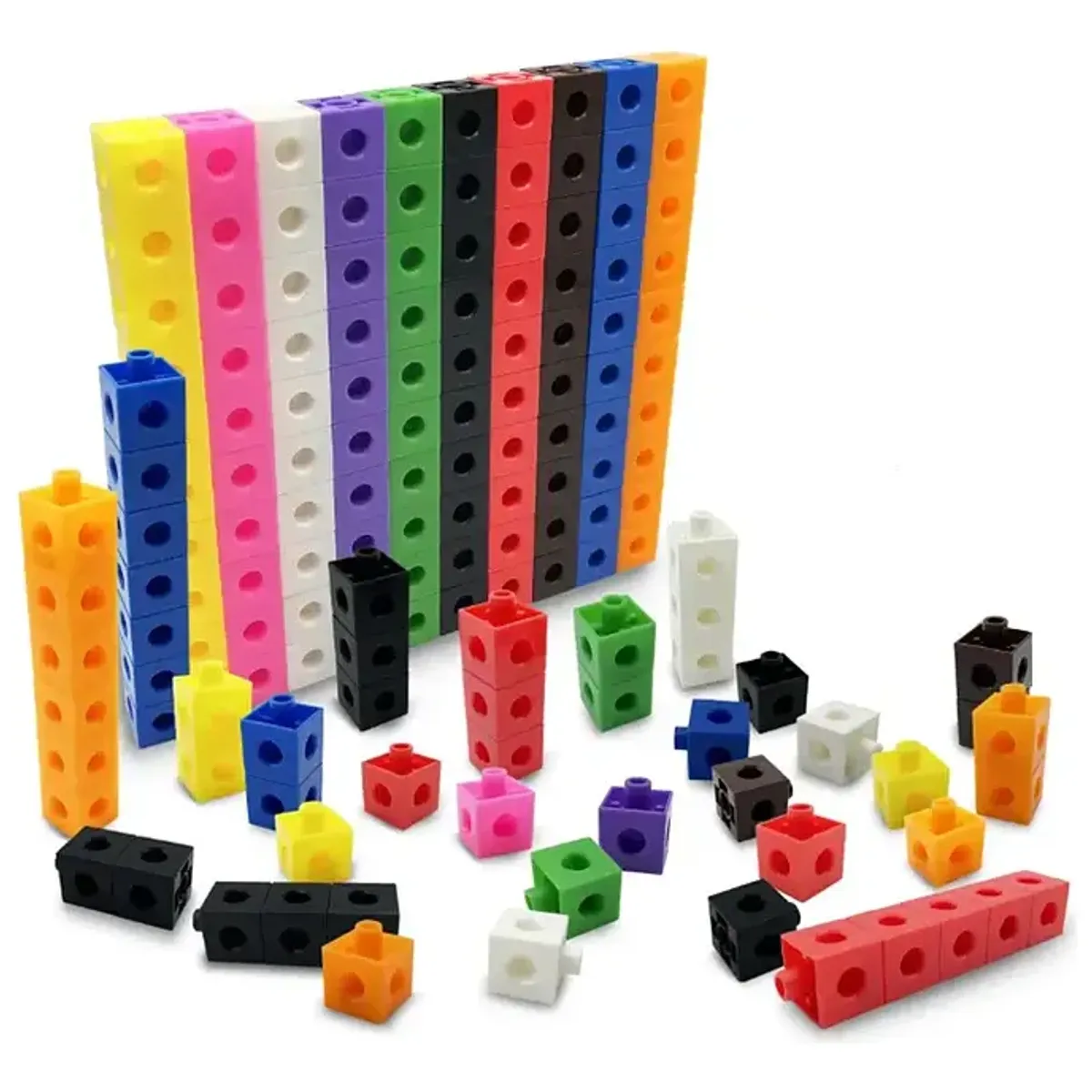 GENERICO - Cubos Unifix 100 Piezas Encaje 10 Colores 2cm Metodo Singapur