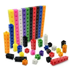 GENERICO - Cubos Unifix 100 Piezas Encaje 10 Colores 2cm Metodo Singapur