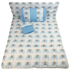 GENERICO - Set Para Cuna Colecho Celeste Elefante