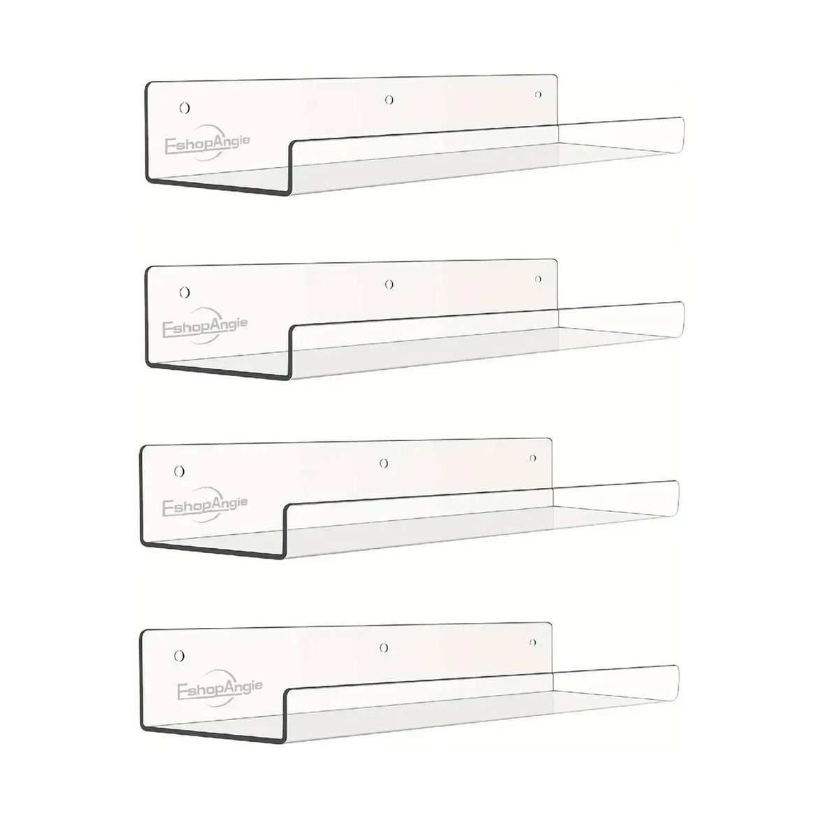 ESHOPANGIE - 4 Repisas Flotantes Estantes Flotantes De Acrílico Genérica