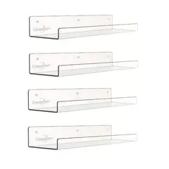 ESHOPANGIE - 4 Repisas Flotantes Estantes Flotantes De Acrílico Genérica