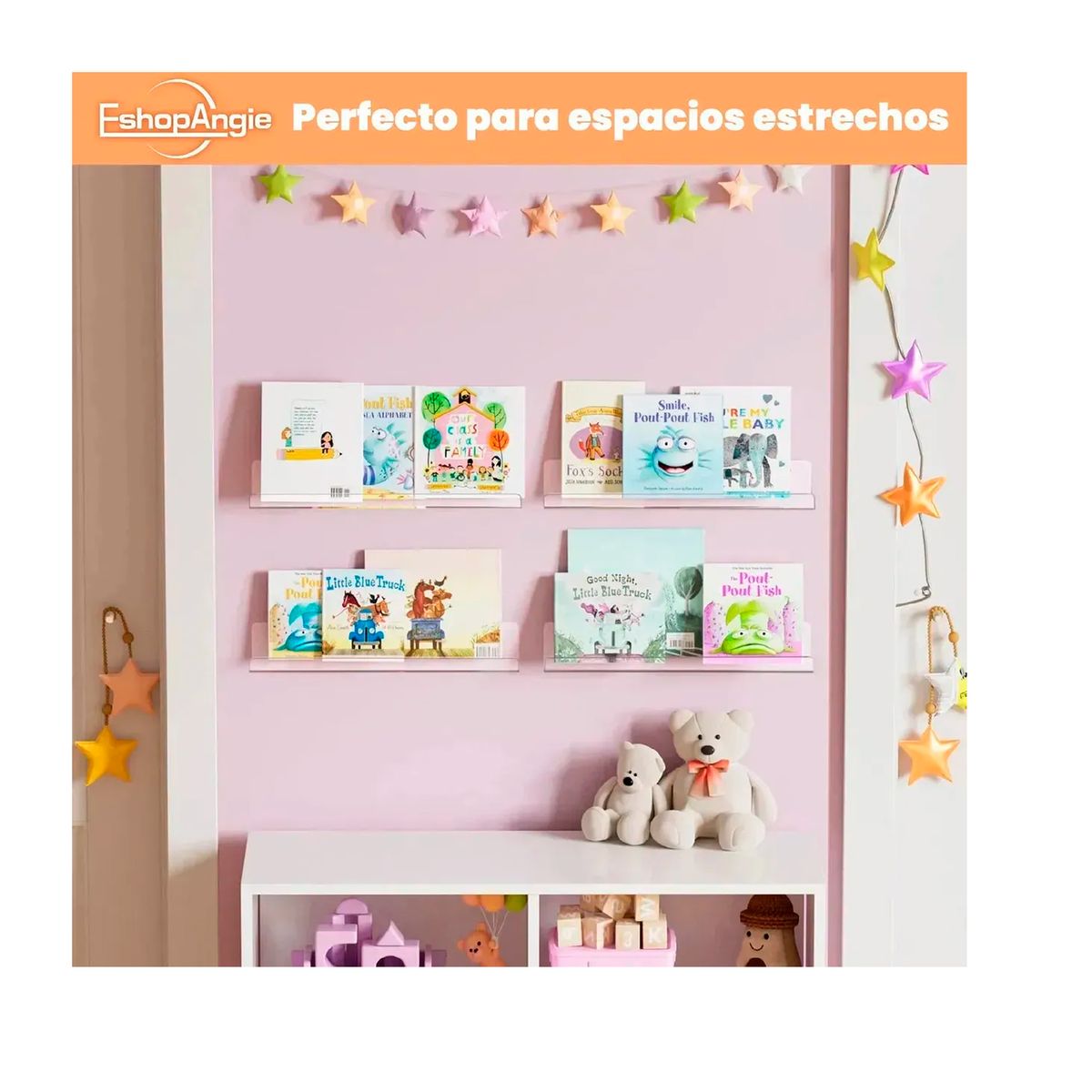 ESHOPANGIE - 4 Repisas Flotantes Estantes Flotantes De Acrílico Genérica