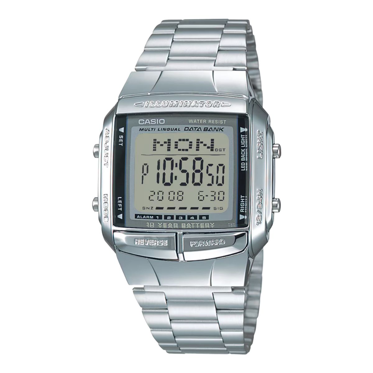 CASIO - RELOJ CASIO DB-360-1ADF DATA BANK PLATEADO VINTAGE UNISEX