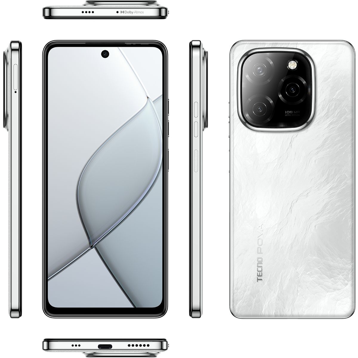 TECNO MOBILE - Celular Tecno Pova 6 5G 256GB+8GB Glossy White