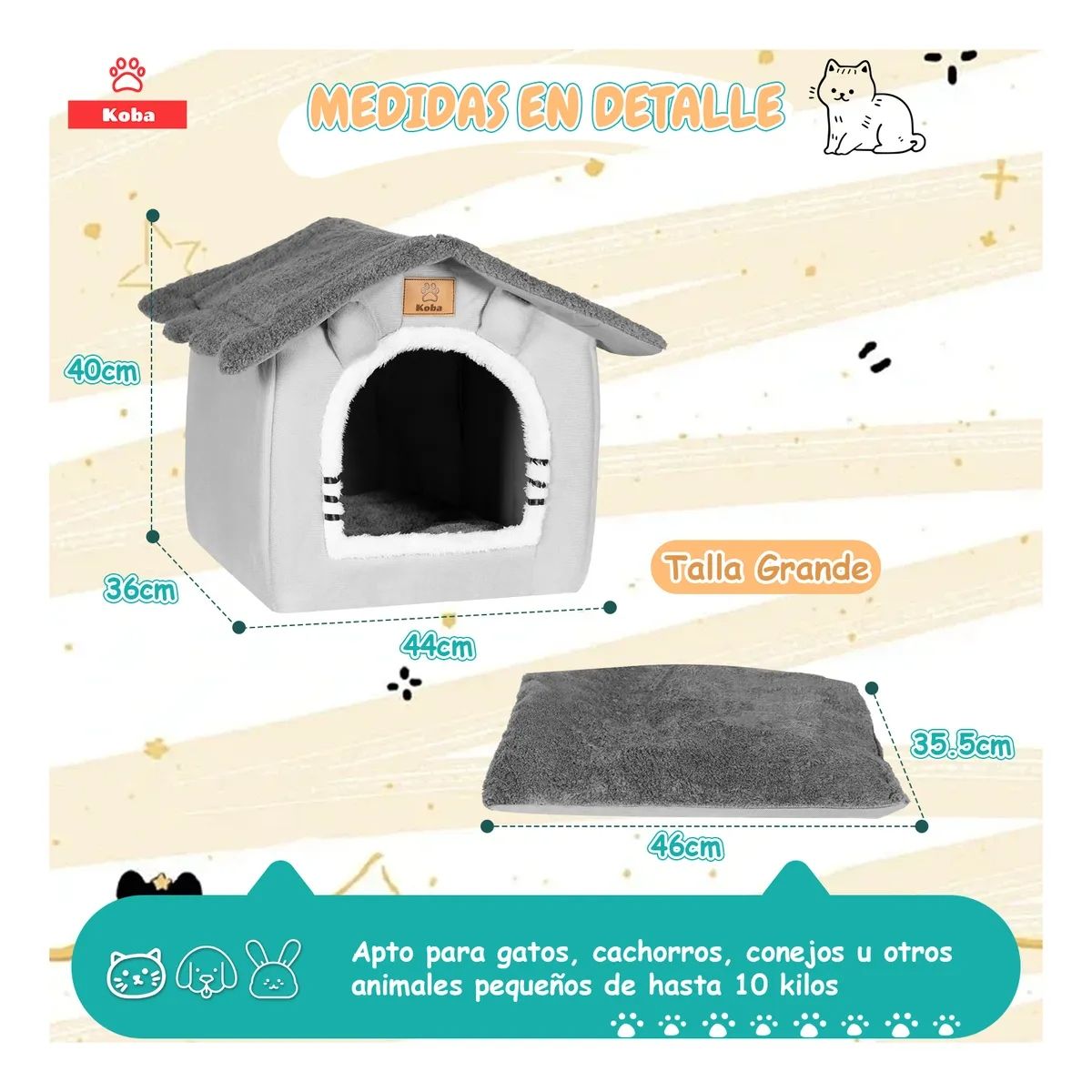 KOBA - Casa Iglu Con Cojín Extraíble 44cm