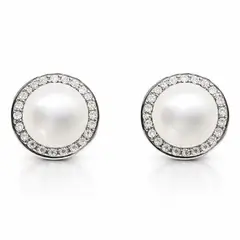 JOYAS LANDEROS - Aros Perla Circones 9mm Cultivada Plata 925