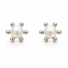 JOYAS LANDEROS - Aros Perla Pistilo 5mm Cultivada Plata 925