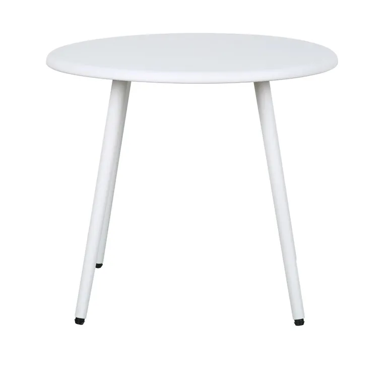Mesa De Centro Redonda Nordica Blanca 51x45