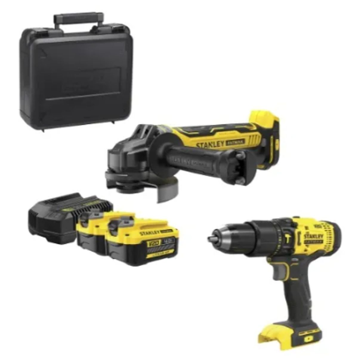 STANLEY - Kit Esmeril + Taladro 20v + Acces Stanley Sbg700m2k-scd711b