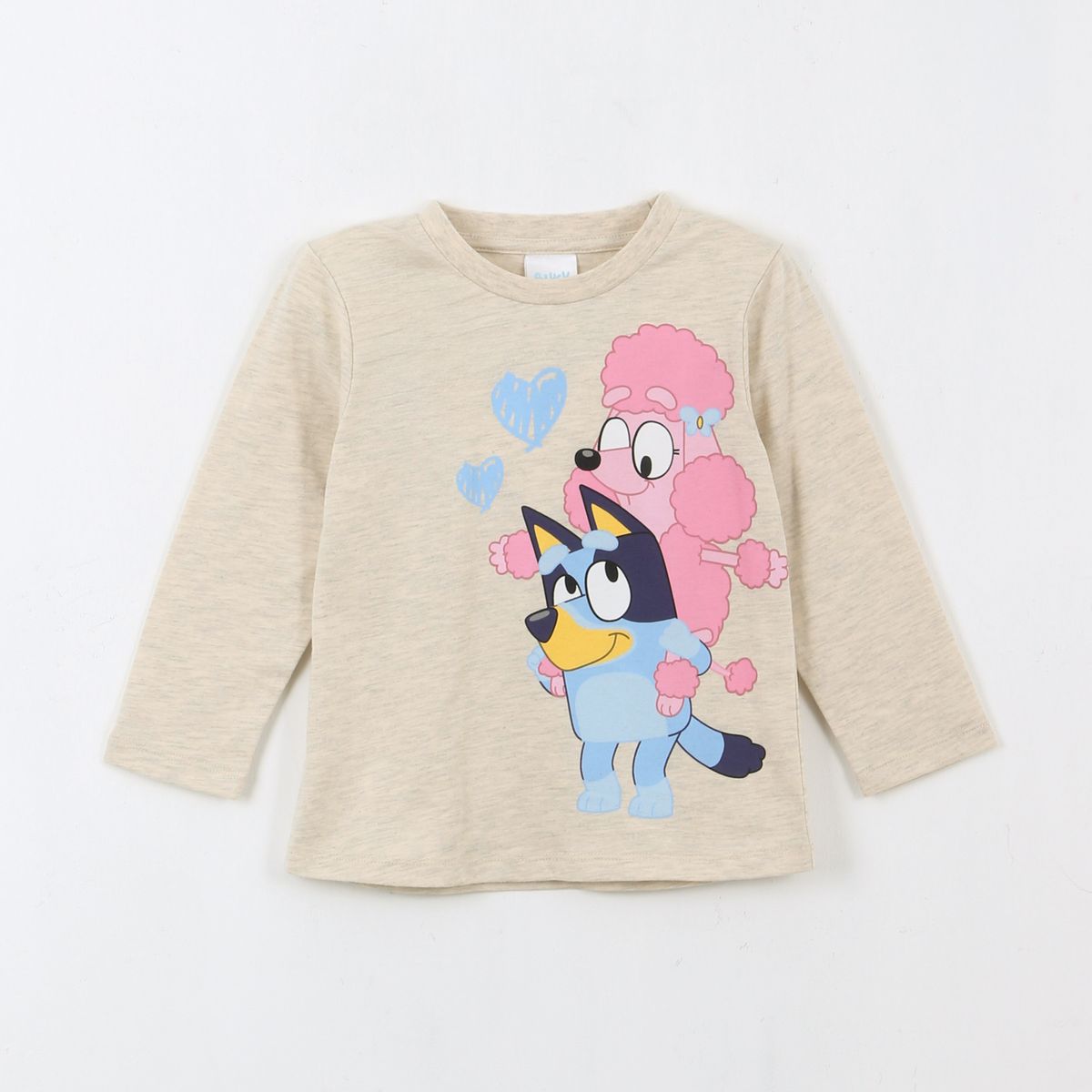 BLUEY - Polera Manga Larga Niña Jugando Beige Coco & Bluey