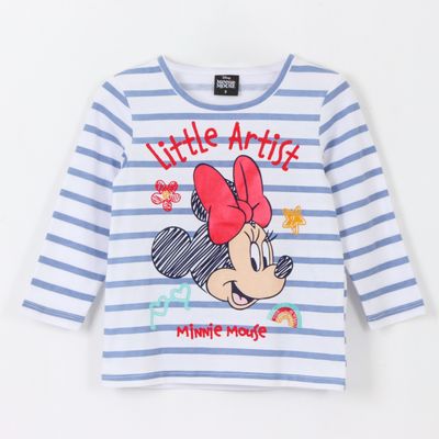 Imagen 1 del producto Polera Manga Larga Niña Rayas Minnie Blanco