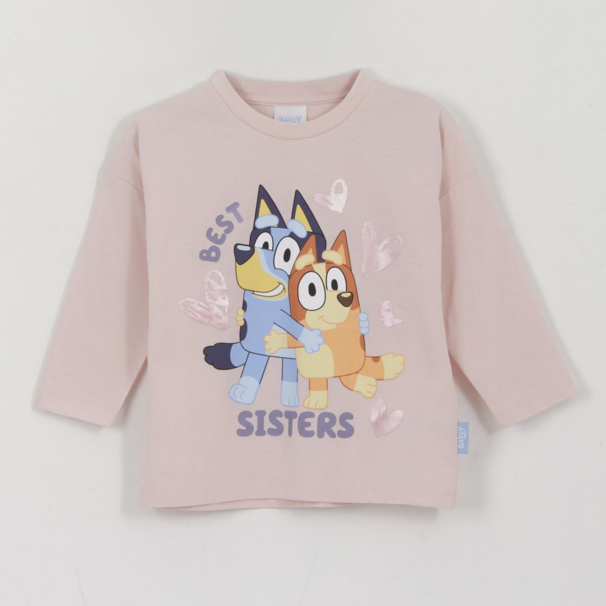 BLUEY - Polera Manga Larga Niña Best Sisters Beige Bingo & Bluey