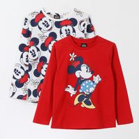 Bipack Polera Manga Larga Niña Full Print Minnie Rojo