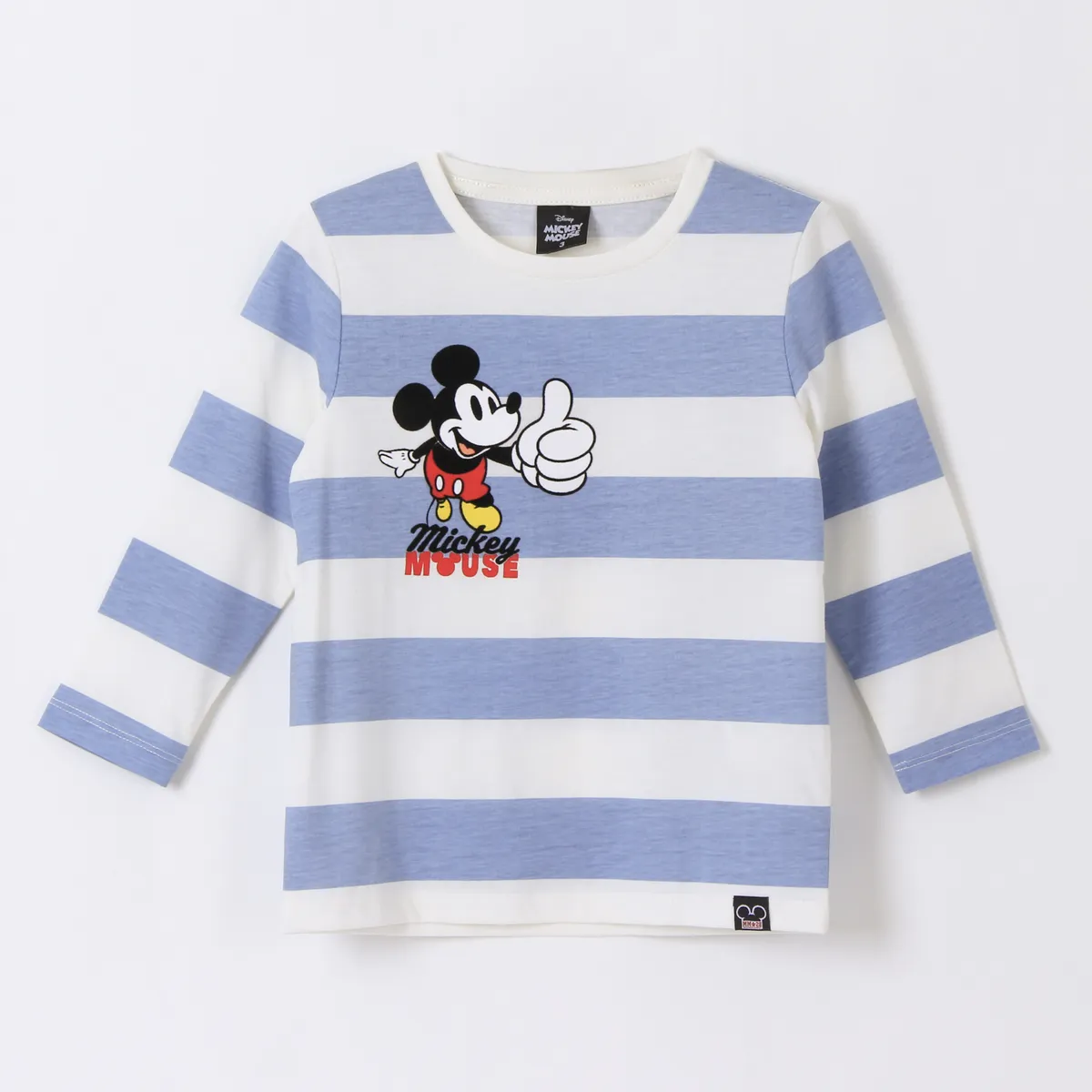 DISNEY - Polera Manga Larga Niño Rayas Mickey Mouse Azul Disney