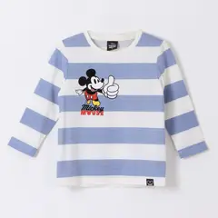 DISNEY - Polera Manga Larga Niño Rayas Mickey Mouse Azul