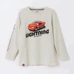 DISNEY - Polera Manga Larga Niño Rayo McQueen Cars Gris