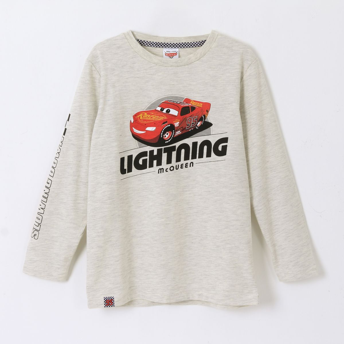 DISNEY - Polera Manga Larga Niño Rayo McQueen Cars Gris Disney