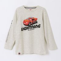 Polera Manga Larga Niño Rayo McQueen Cars Gris