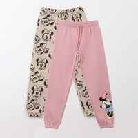 Bipack Pantalón de Buzo Niña Full Print Minnie Rosado
