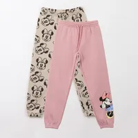 Bipack Pantalón de Buzo Niña Full Print Minnie Rosado