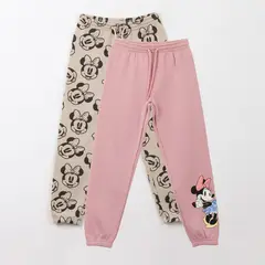 DISNEY - Bipack Pantalón de Buzo Niña Full Print Minnie Rosado