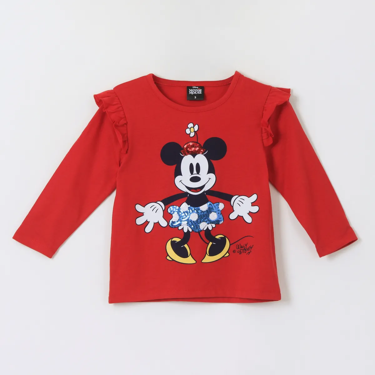 DISNEY - Polera Manga Larga Niña Vuelos Minnie Mouse Rojo Disney