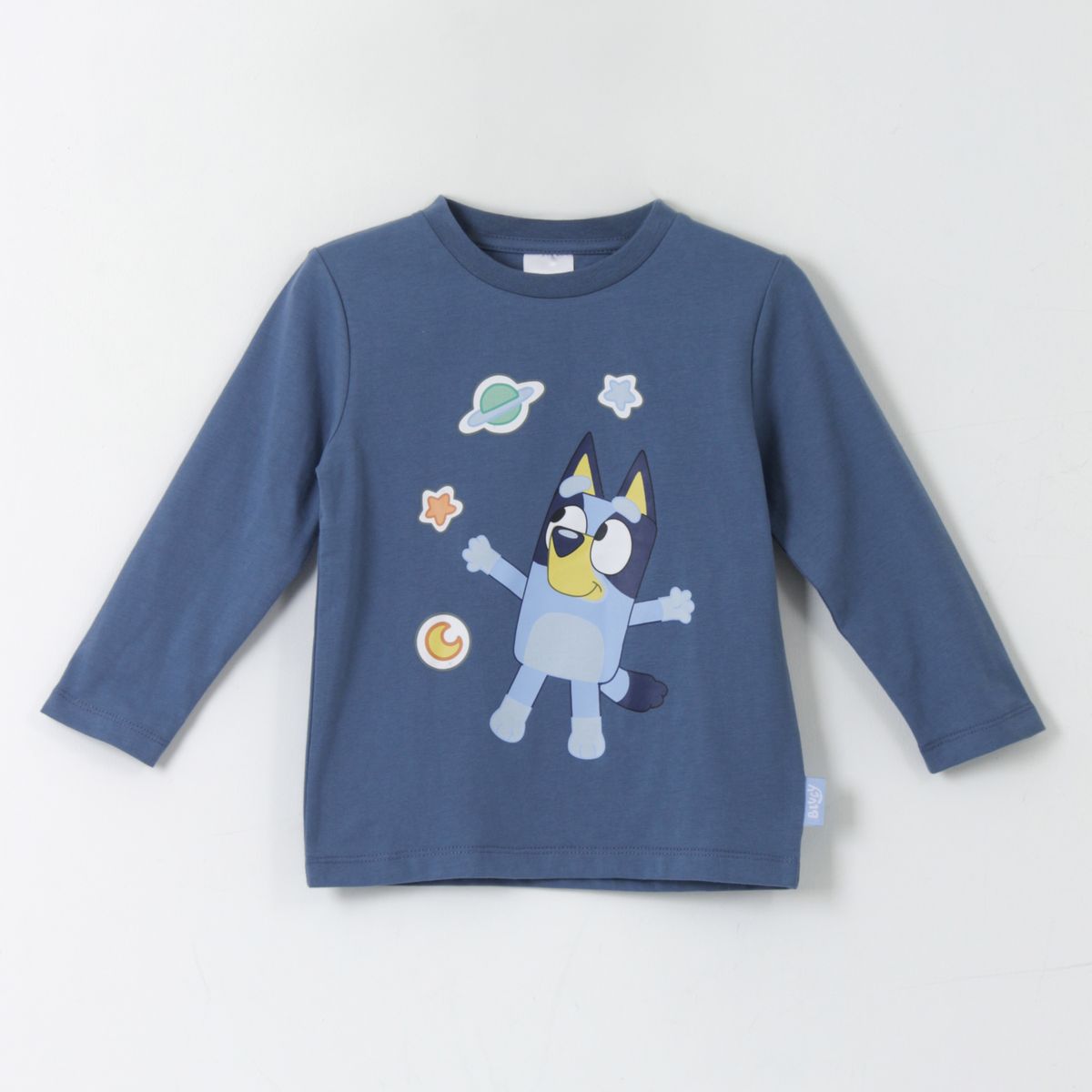 BLUEY - Bipack Polera Manga Larga Niño Rayas Azul Bingo & Bluey
