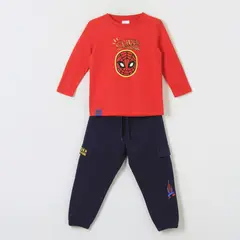 MARVEL - Conjunto Niño Spiderman Face Rojo