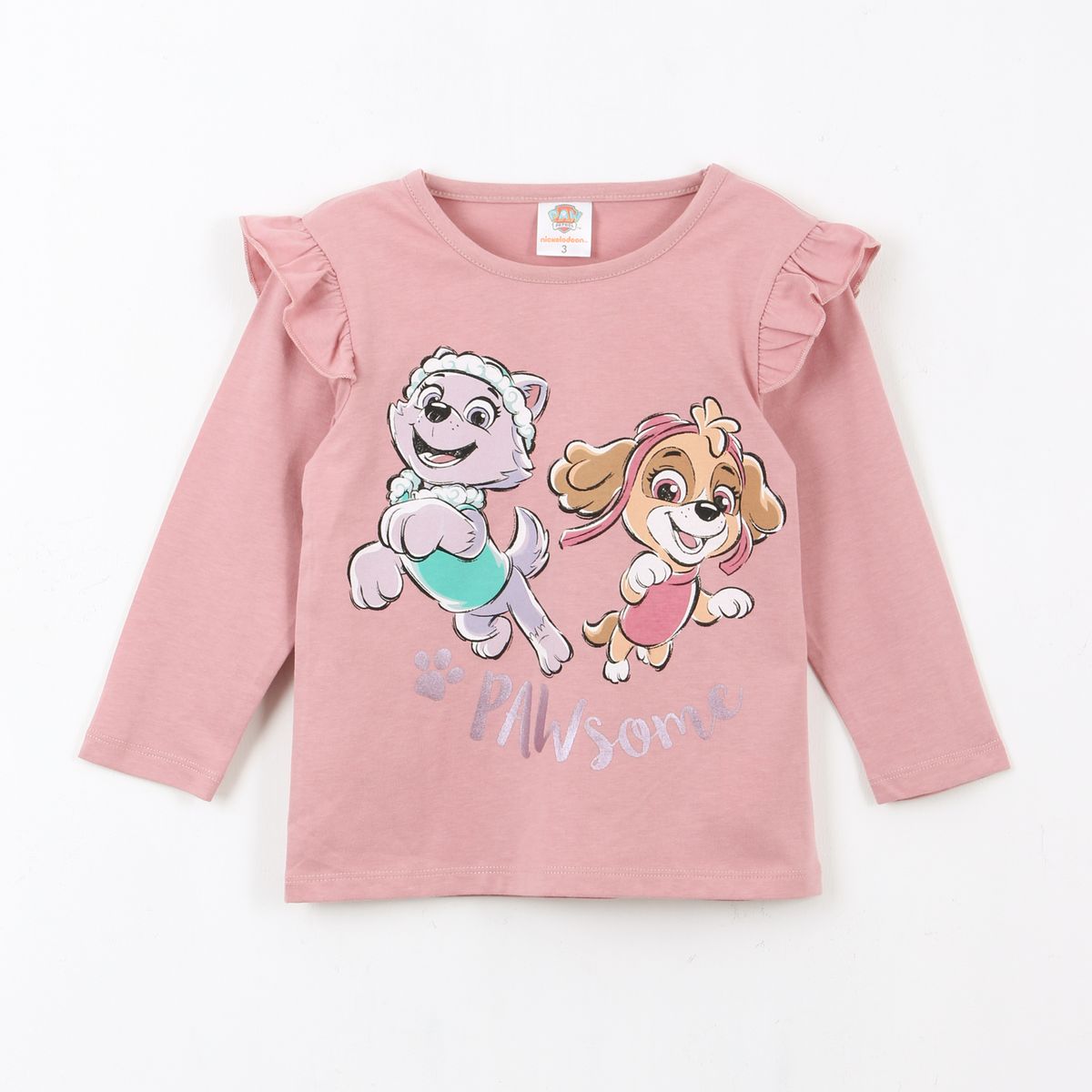 PAW PATROL - Polera Manga Larga Niña Vuelos Friends Rosado Paw Patrol