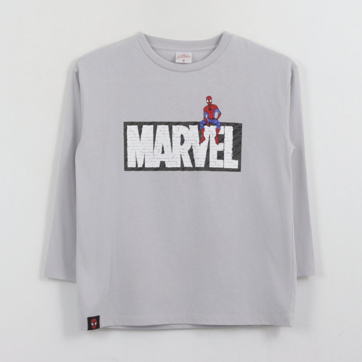 MARVEL - Polera Manga Larga Niño Back Print Spiderman Blanco Marvel