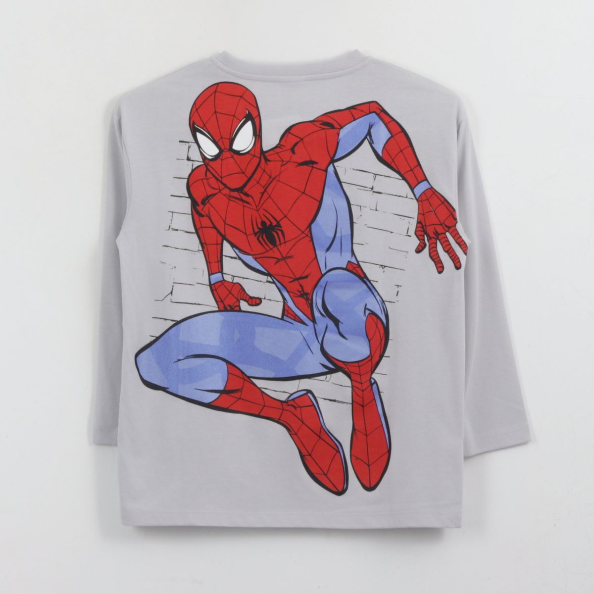 MARVEL - Polera Manga Larga Niño Back Print Spiderman Blanco Marvel