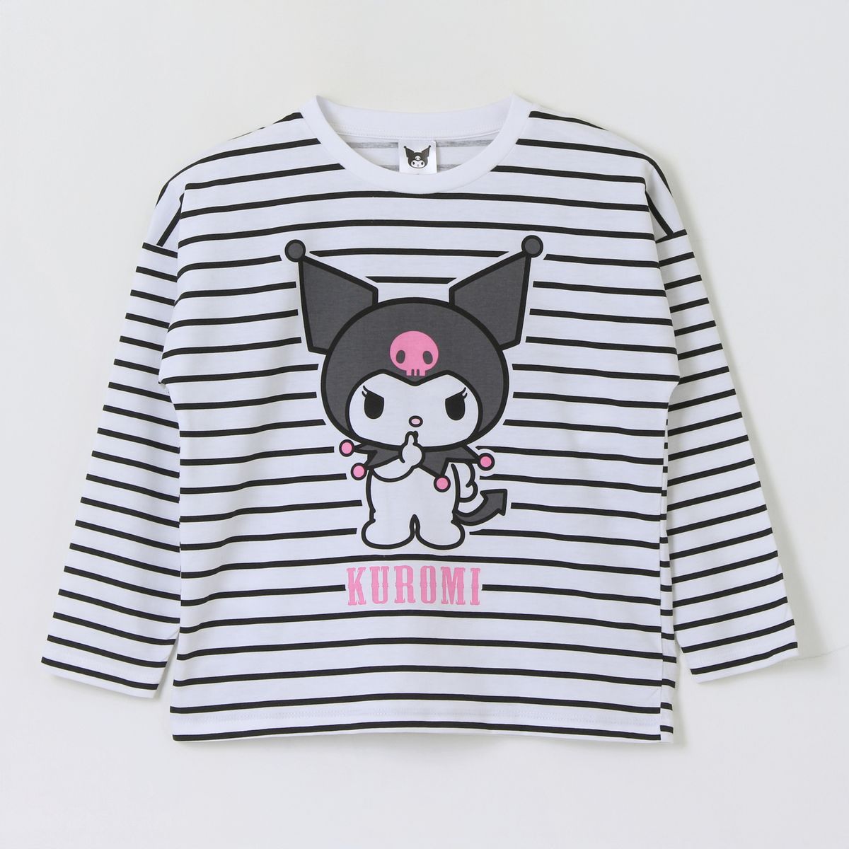 HELLO KITTY - Polera Manga Larga Niña Rayas Kuromi Blanco Hello Kitty