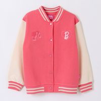 Chaqueta Niña College Bomber Logo Rosado