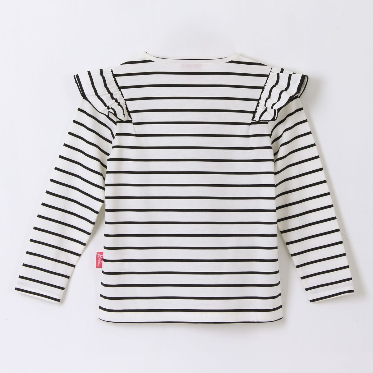 BARBIE - Polera Manga Larga Niña Rayas Logo Blanco Barbie
