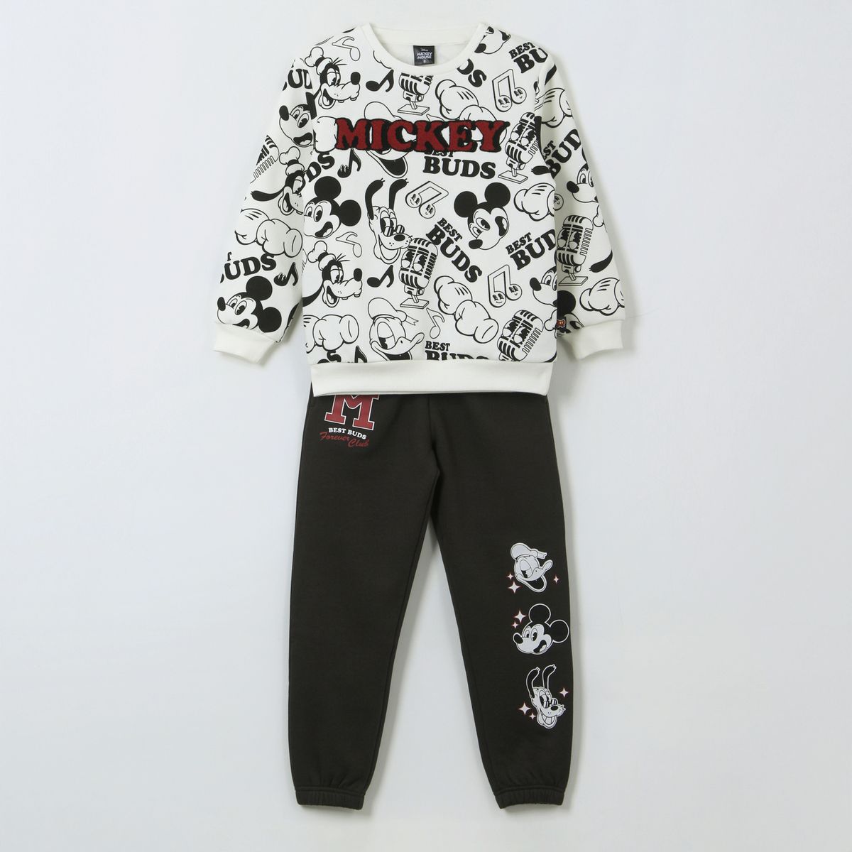 DISNEY - Conjunto Buzo Niño Full Print Mickey Mouse Negro Disney